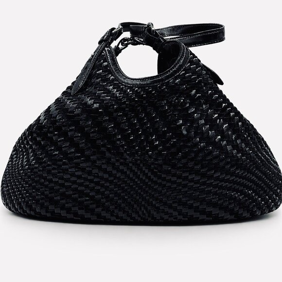 Cole Haan Genevieve Woven Patent & Suede Leather Large Triangle Tote – NWOT - Picture 3 of 16